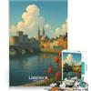 JIANGENNF Puzzle per ragazzi da 1000 pezzi con poster di Limerick, Irlanda Giochi rilassanti, antistress, regalo di compleanno o originale 38x26cm