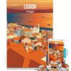 JIANGENNF Puzzle da 1000 pezzi per adolescenti, Tramonto a Lisbona, Gioco educativo, Divertimento a casa, Rafforza l'amore tra le coppie 38x26cm