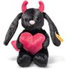 Steiff Peluche Hoppie il Coniglio Diavoletto, dolce animale di stoffa per bambini e bambine, Friends, pupazzo di 14 cm, nero, 081170