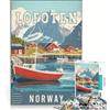 JIANGENNF Puzzle da 1000 pezzi delle Isole Lofoten in Norvegia, gioco impossibile, taglio di precisione, con pezzi di forma casuale completamente ad incastro 38x26cm