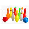 GOLDEN HILL Birilli Set Bowling per Bambini, 10 Birilli e 2 Palle, 15 cm, in Pratica Valigetta, Birilli Colorati, Gioco per Bambini, 400077