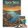 JIANGENNF Puzzle per adulti da 1000 pezzi con il tema di Loch Ness, gioco educativo, decorazione per la casa, per rafforzare il legame di coppia 50x75cm