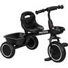 AIYAPLAY Triciclo per Bambini 2-5 Anni con Seduta Regolabile, Cestino Nero | Bicicletta per Bambini, con Parafango, Facile Montaggio