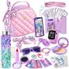 Hohosunlar Borsetta per Bambina con Accessori Trucchi Giocattolo 3-8 Anni | DIY Bottiglia D'acqua con 3 Adesivi, Orologio, Telefono, Portafoglio, Principesse Regali di Compleanno di Natale per Ragazze