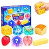Kcolic 8 Pezzi Mistery Box Squishy Set, Squishy Fun Box a Sorpresa, Morbidi a Ritorno Lento, Forme Assortite da Collezione, Scrivania e Adulti