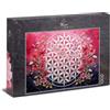 Ulmer Puzzleschmiede Puzzle 1000 pezzi Fiore della vita - Delicato Mandala con ornamenti floreali e sfondo rosa - Motivo simbolo spirituale - Qualità puzzle Made in Germany