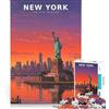 JIANGENNF Puzzle per adulti da 1000 pezzi Liberty's Horizon, gioco pratico, ma divertente e spiritoso, lista dei desideri con Babbo Natale 38x26cm