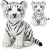 JynxtoyZeal Tiger Peluche Giocattolo Realistico Tigre Peluche Giocattoli Peluche Tigers Cuscino Piccolo Tigres Regalo (23cm, Bianco)