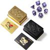 Tachypno 2 Pezzi 8.7×5.7cm Oro Nero Carte da Gioco in Plastica Impermeabili | Carte da Poker Professionali con i Dadi Mazzo di Cartes, Cartes Poker per Blackjack Texas Canasta Bridge Giochi per Adulti