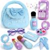 Toylink La Mia Prima Borsetta Bambina Set Trucchi Giocattolo Telefono Accessori | Gioco Finzione Chiave Carte Credito Giocattolo Imitazione Bambine 2 3 4 5 Anni Regalo Compleanno Blu
