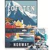 JIANGENNF Puzzle per adulti da 1000 pezzi, Isole Lofoten in Norvegia, gioco educativo, decorazione per la casa, per rafforzare l'amore tra le coppie 50x75cm