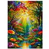 FBFNIOPZUYAw Foresta Fiori Sole Puzzle, 1000 Pezzi Gioco Interno Adulto | 52x38cm Cartone, Esercizio Mentale, Vestibilità Precisa, Amanti Di Puzzle, Riduzione Dello Stress