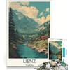 JIANGENNF Puzzle da 1000 pezzi Lienz Austria, Gioco Impossibile, Taglio di precisione, con pezzi di forma casuale completamente ad incastro 38x52cm