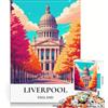 JIANGENNF Puzzle da 1000 pezzi per ragazzi: Centro storico di Liverpool, gioco educativo, attività divertenti da fare in casa, per rafforzare l'amore tra le coppie 38x26cm