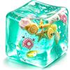 Generic Giocattoli da Schiacciare Cubi, Morbidi Giocattolo Cubo di Ghiaccio(Verde) | Gioco Sensoriale Squishy per Adulti, Giocattolo Antistress A Forma Di Cubo per Sollievo Ansia e ADHD