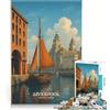 JIANGENNF Puzzle da 1000 pezzi per ragazzi con poster di Liverpool, Inghilterra, giochi educativi, attività divertenti da fare a casa, collezione d'artista, belle arti 38x26cm