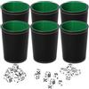 Wotrilw 6 Pezzi Set di Tazze per Dadi, Tazze da Dadi in Pelle, Set Portatile Insonorizzato con 36, per Giochi da Tavolo, Feste, Bar, Campeggio, Viaggi e Serate di Gioco