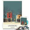 JIANGENNF Puzzle da 1000 pezzi per ragazzi Lindsborg KS Art, gioco rompicapo, taglio di precisione, compleanno e Natale 38x52cm