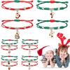 AKONE Braccialetti dell'amicizia di Natale, 12 pezzi, braccialetti di Natale, regolabili, intrecciati con ciondolo per bambini, calendario dell'Avvento, gioielli natalizi