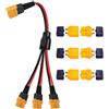 GTIWUNG XT60H Y Splitter Cavo Adattatore Parallelo XT60 1 Maschio a 3 Femmina 12AWG 30CM per Quadricotteri Radiocomandati, 2 Pairs Connettore Spina XT60
