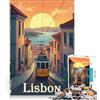 JIANGENNF Puzzle da 1000 pezzi per adulti, Lisbona, Portogallo, gioco pratico, attività divertenti da fare a casa, gioco dal design accattivante 38x26cm