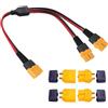 GTIWUNG XT60H Y Splitter Cavo Adattatore Parallelo XT60 1 Maschio a 2 Femmina 12AWG 30CM per Quadricotteri Radiocomandati, 2 Pairs Connettore Spina XT60