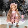 CAMANDY Bambole Reborn 24 Pollici 60 Centimetri Silicone Morbido Bambola Toddler che Sembrano Capelli Lunghi Ricci, Realistica con Accessori, Regalo di Compleanno