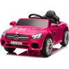 LALAHO Auto elettrica per bambini Mercedes-Benz SL500 12V(Fucsia) | Doppio motore 390*2,3-5 km/h,batteria 4.5Ah,LED, telecomando,musica+Bluetooth,sicuro,per 3-5 anni