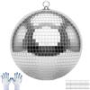 VEVOR Sfera da Discoteca a Specchio da 300 mm Colore Argento Riflettente, con Anello per Appendere, per Feste Decorazioni Palcoscenici, con 2 Misure di Piastrelle in Vetro, per Matrimoni e Compleanni