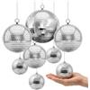 VEVOR Sfere da Discoteca a Specchio 100/150/200 mm Argentate Appendibili, Confezione da 8, per Feste, Decorazioni per Casa Matrimoni Compleanni e Palcoscenici, 2 Dimensioni di Piastrelle in Vetro