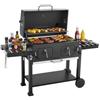 VEVOR Barbecue a Carbonella su Ruote, Griglia con Carrello a Carbone Area di Cottura 0,5 m² da Campeggio Picnic Terrazza Giardino Feste da Esterno, Barbecue con Coperchio Ripiani Laterali Pieghevoli
