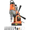 VEVOR Trapano Magnetico Motore da 1450 W Trapano Diametro da 2 pollici Magnetico Elettrico Portatile 12800 N con 6 Punte a Corona Rotazione a Vuoto 0-850 giri/min per Superfici Metalliche Fai da te