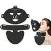 ZWOIVHE Korons Maschera Viso LED, Maschera Fototerapeutica A LED Apparecchiatura Fotonica Domestica, Trattamento Viso E Collo, Silicone Alimentare Impermeabile Leggero, LED Multimodale (Nero)