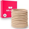 HAARallerliebst Elastici per capelli spessi (10 pezzi, beige, 5 cm), per capelli biondi, con scatola per conservare (colore scatola: rosa)