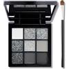 EONFAVE Palette di ombretti Smokey 9 colori, ombretto ad alta pigmentazione, nero scuro, grigio bianco, ombretto con specchio, opaco Shimmer morbida polvere liscia per Halloween (02 Smoky)