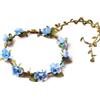 Rockreyoa Corona di fiori, regolabile, da donna, con fiori, per capelli, con foglia verde, per donne, matrimoni, feste, festival, cerimonie, fotografia, colore blu