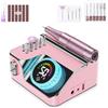Urbuti Trapano Unghie 50000 Giri Display RGB e 50 Livelli 12 Frese (Rosa) | Fresa per unghie professionale,display digitale e luce RGB,bassa vibrazione basso rumore,base organizzatore,per saloni e casa