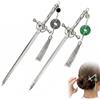 PYRUVAE 2 Pezzi Bastoncini per Capelli a Forma di Spada, Bacchette per Capelli in Metallo con Nappa, Accessori Capelli Vintage Stile Cinese per Donna e Ragazza, Ideale per Cosplay e Matrimonio