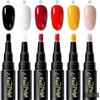 Generico Penna Smalto Gel Per Unghie 6 Colori 5 Ml Pennarello Strumento Manicure | Smalto Per Unghie In Penna Colorate Ideale Per Casa, Salone, Halloween, Ufficio, Festa, Adulti, Donne, Ragazze, Principianti