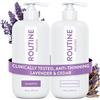 Routine Wellness Biotin DHT Blocker - Set shampoo e balsamo anti-diradamento, per donne e uomini, shampoo sicuro per la perdita dei capelli e una crescita più sana (confezione da 2) (lavanda e cedro)