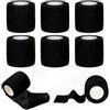 EJRUP 8 Rotoli Benda Elastica Coesiva 2.5cmx4.5m,Benda Nastro Elastico Autoadesivo,Bendaggio Sportivo Non Tessuto,per Mani, Piedi, Ginocchia, Braccia,Nero