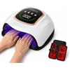 Generico Lampada Unghie UV LED 300W Professionale con Kit Manicure 10 Pezzi, Asciuga Smalto Semipermanente Gel UV, 72 LED, Display LCD, Sensore Automatico, Timer 10/30/60/99s, Base Rimovibile per Mani e Piedi