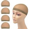 YTBYT 4 copri-parrucca in nylon elasticizzato, per donne, uomini (nylon Wig Cap, marrone chiaro)