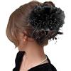 Generico Clip per capelli di fiori, clip per capelli per donne | Pins di artigli di fiori non slip perle nappe gemme caumpin,Copricapo della sposa, taglio per capelli di fiori finti per donne acconciature deco