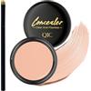 QIC Correttore Coprente Impermeabile con Pennello, Alta Coprenza Correttore in Crema, Lunga Tenuta, Facile da Sfumare, Per Occhiaie e Imperfezioni, Cruelty-Free (130 Light)