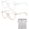 ZWWOGE 2 Set Occhiali Anti Luce Blu Uomo e Donna,Trasparente e verde acqua trasparente, Occhiali Trasparenti, Occhiali Luce Blu Blocco Anti-Affaticamento, Occhiali per Computer Filtro Anti Luce Blu