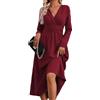 QUNERY Abito Donna Estivo Manica Corta Vestiti Vita Alta A Line Abiti Scollo a V Elegante Vestito Estivi Lunghi Casual Abito Spiaggia