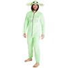 Star Wars Pigiama unisex a tema Star Wars, motivo Baby Yoda di The Mandalorian The Child, in pile, ideale come costume di Halloween, per adulti Verde XL