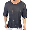 Foweknow Maglione da uomo a maglia strappata, a maniche lunghe, con scollo a V, tinta unita, a maniche lunghe, slim fit, elasticizzato, a maniche lunghe, da uomo, per autunno e inverno