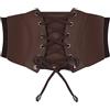 WERFORU Cintura larga da donna vintage elastica cintura in pelle sintetica corsetto cintura con lacci RCA cintura in vita